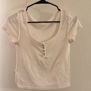 Women's White Button-Front Top